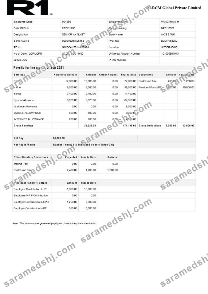 R1 RCM Global Pvt Ltd payslip template in Word and PDF formats.pdf, 1
